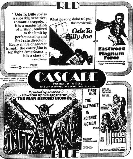 Cascade Drive-In Theatre - Old Ad From Roger Nead